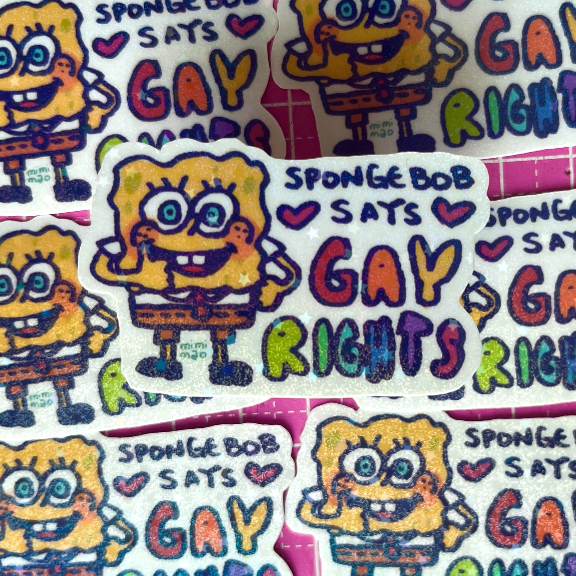 spongebob says gay rights sticker