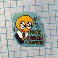 Cartoon sticker with a character and text 'very ETHICAL LAWYER' on a grid background